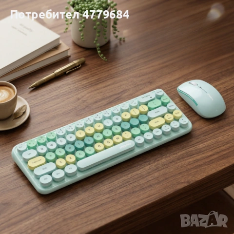 Клавиатура  Брой клавиши: 68 Свързване: Безжично 2.4G чрез USB приемник Захранване: 2 x AAA батерии 