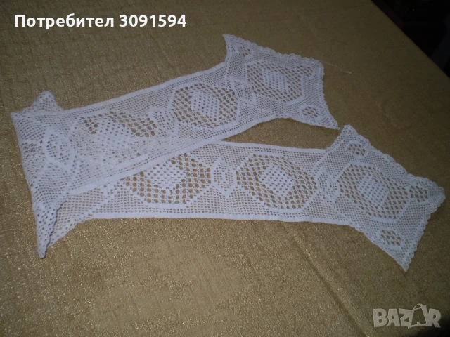 Винтидж плетена на една кука дантела от 30-те години на миналия век, продълговата покривка за маса, 