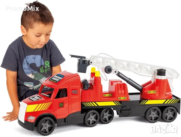 Пожарна кола Wader Toys 36220 Magic Truck Fire 79см детски пожарен камион с вода, снимка 4 - Коли, камиони, мотори, писти - 48317912