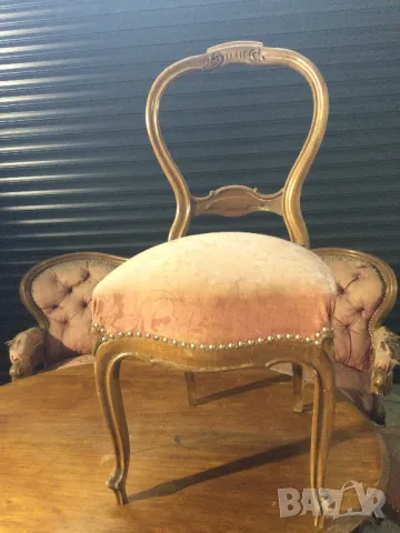 Гарнитура - канапе, 6 стола и маса. Викторианска., снимка 6 - Антикварни и старинни предмети - 50046280