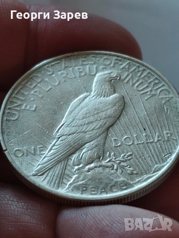 1 долар 1923 год, Съединени американски щати, Сребро, тегло 26.73 гр, проба 900/1000, снимка 4 - Нумизматика и бонистика - 53299640