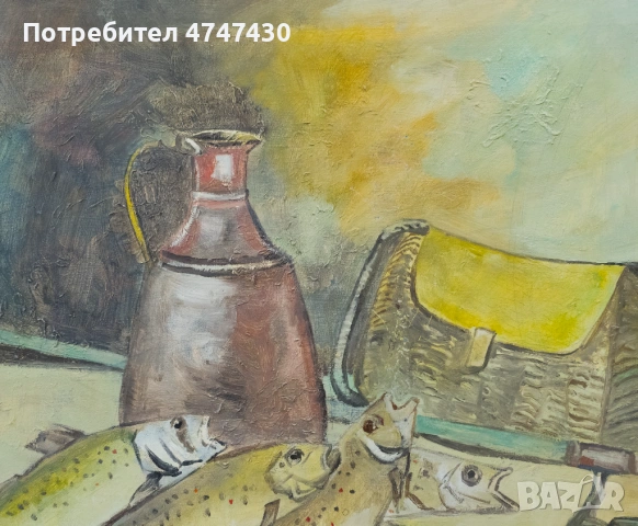 Петър Ненов маслени бои картина натюрморт, снимка 5 - Картини - 53636088