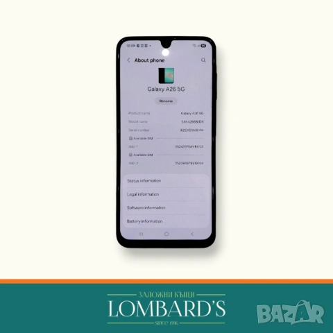 Samsung А 26 5G 128 GB,N: 36278