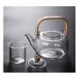 Стъклен чайник от Боросилкатно стълко,Стъклена цедка за чай, С топлоустоичива дръжка,Обем- 1л. , снимка 7