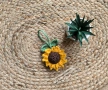 Плетен Слънчоглед, украшение за чанта, раница, снимка 2