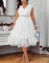 Бяла рокля, Ефектна бяла рокля, Елегантна бяла рокля, снимка 1 - Рокли - 45837030