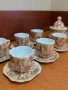 Интересен сервиз за кафе/чай: 6 чаши с чинийки и захарница, снимка 3