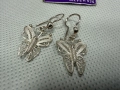 Сребърни обеци "Пеперуди" - Филигранн. №7785, снимка 3