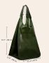 Качествена голяма зелена чанта отекокожа, снимка 4