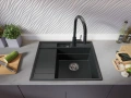 Графит гранитна кухненска мивка Сидни 620-45 Pocket Ergo Multilevel, снимка 6