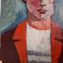Портрет на мъж от худ. Стефан Гацев , маслени бои на картон., снимка 6