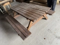 0511  ДЪБ дървени маси с пейки 160 и 190 см -цена 260лв или 132,94 евро   -материал от ДЪБ , 15-20 г, снимка 3