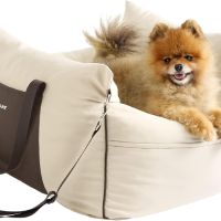Столче за кола Lesure за средно куче - Водоустойчива седалка за кола, до 12 кг, 58x56x33 см, бежово, снимка 1 - За кучета - 45657203