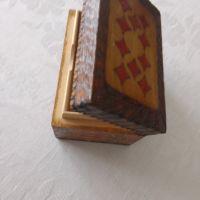 Стара дървена пирографирана кутия, снимка 3 - Други ценни предмети - 45657170