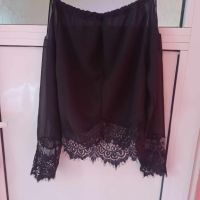 Женска черна блуза , снимка 1 - Блузи с дълъг ръкав и пуловери - 45370737