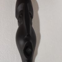 Дървена маска лице Писък дебела масивна, снимка 4 - Антикварни и старинни предмети - 45560640
