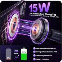 Ново Универсално Безжично Зарядно за Кола Auckly, 15W, LED Дисплей, снимка 3 - Друга електроника - 45143415