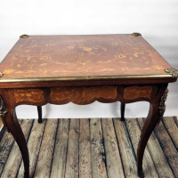 Старинна игрална маса с интарзия, снимка 9 - Антикварни и старинни предмети - 44975742