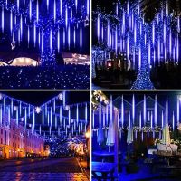 Нови 480 LED Коледни Външни Светлини Метеоритен Дъжд 7.6м Украса двор градина, снимка 9 - Други - 45623897