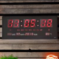 Цифров стенен LED часовник с показване на календар и температура, снимка 4 - Други - 45539903