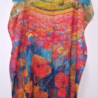 Туника-рокля за плажа в модерни цветни принтове и в свободна права кройка, универсален размер. Дължи, снимка 3 - Рокли - 45752554