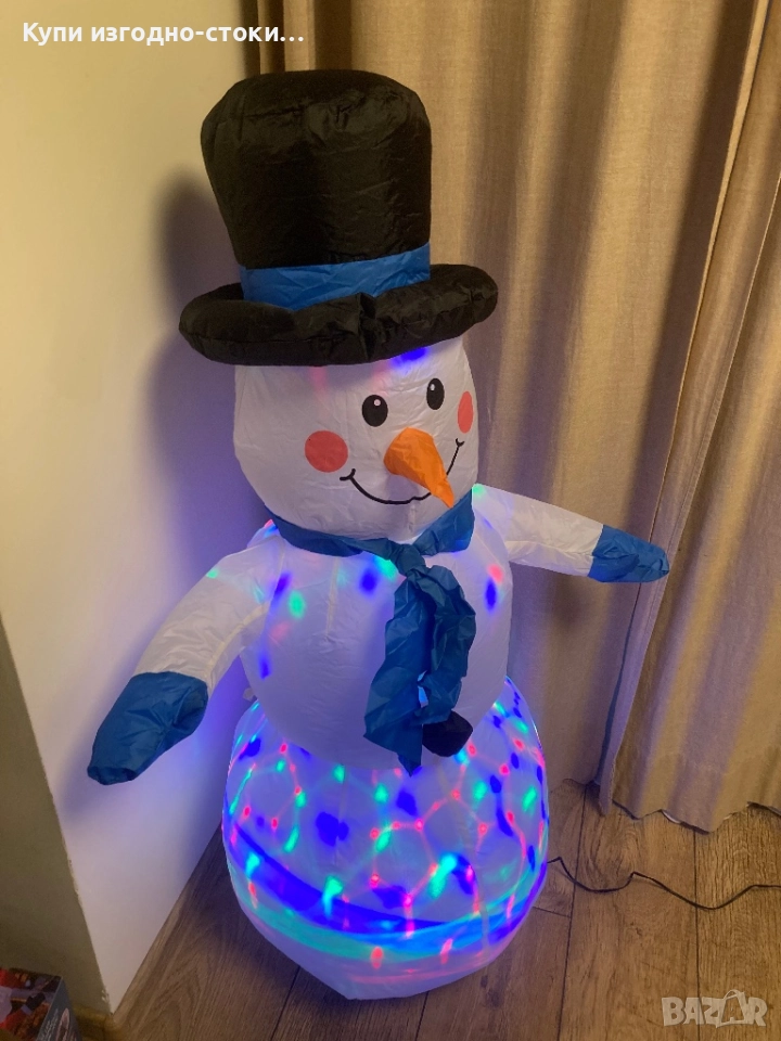 Коледна декорация - Дядо Коледа и Снежен човек 120см, снимка 1