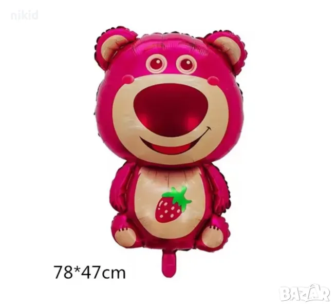 Ягодово мече Strawberry Bear фолио фолиев балон хелий или въздух рожден ден парти, снимка 1