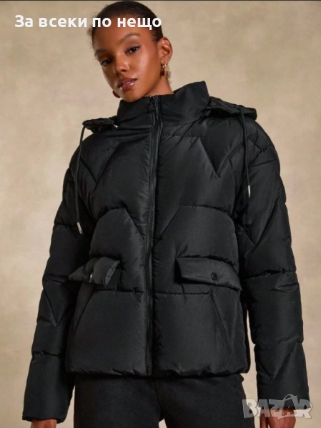 Дамско Черно Зимно Черно Шушляково Яке Код S217, снимка 1