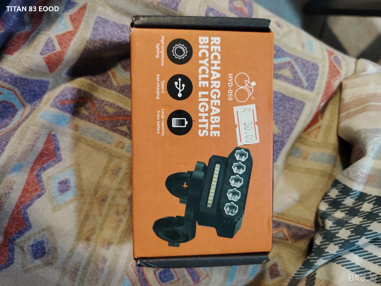 Ултра ярка 5 LED / 8 LED светлина за велосипед, Фар,, снимка 1