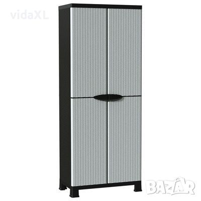 vidaXL Пластмасов шкаф, 68x39x171,5 см, ратанов дизайн(SKU:337899, снимка 1