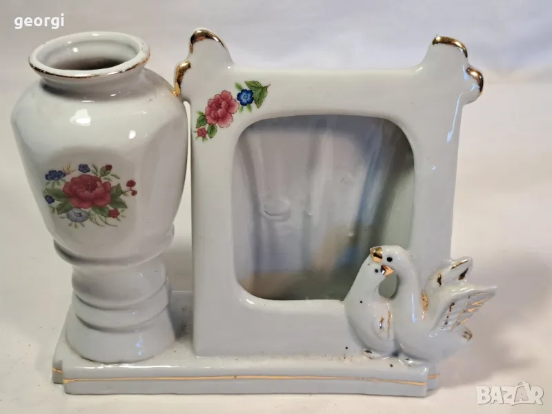 порцеланова рамка за снимка с вазичка 23/3, снимка 1