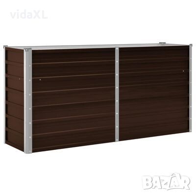 vidaXL Градинска висока леха кафява 160x40x77 см поцинкована стомана（SKU:45717, снимка 1