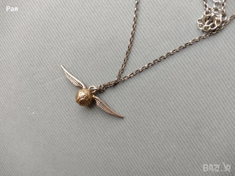 Сребърно Колие Хари Потър Златният Снич / висулка, снимка 1