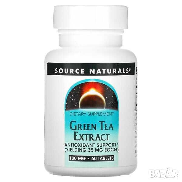 Source Naturals Екстракт от зелен чай, 100 mg, 60 таблетки, снимка 1