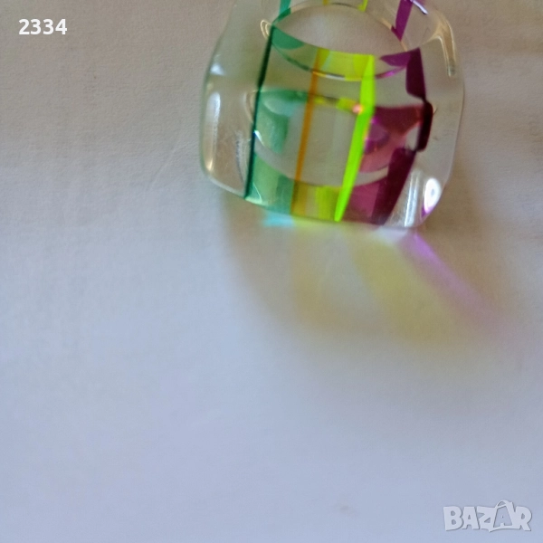 Винтидж пръстен от акрилен полимер-1960г, снимка 1