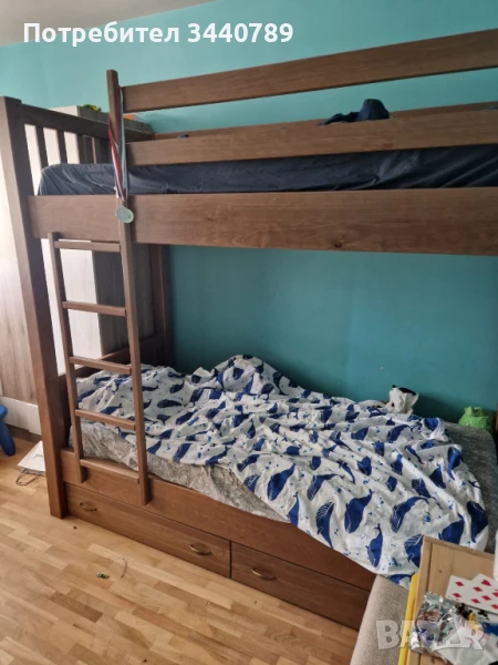 Двуетажно легло масив бук, снимка 1