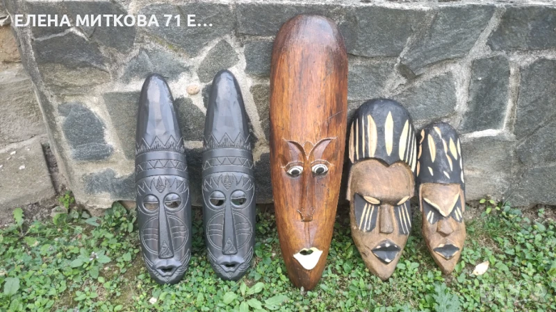 Дървени маски за закачане на стена, снимка 1