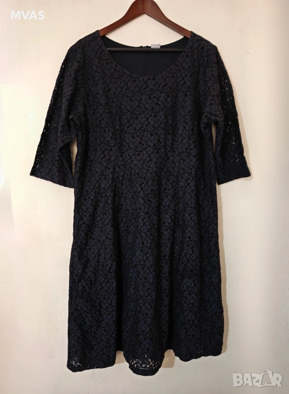 Нова тъмно синя дантелена рокля XL 2XL, снимка 1