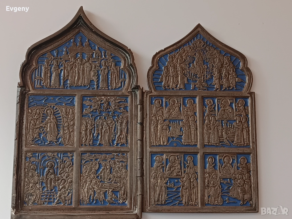 Руска бронзова икона от 19век , снимка 1