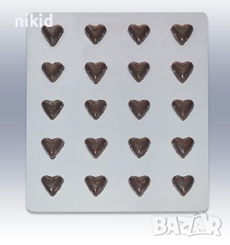 20 сърца сърце Полипропилен поликарбонатна пластмасова PET форма молд шоколад фондан, снимка 1