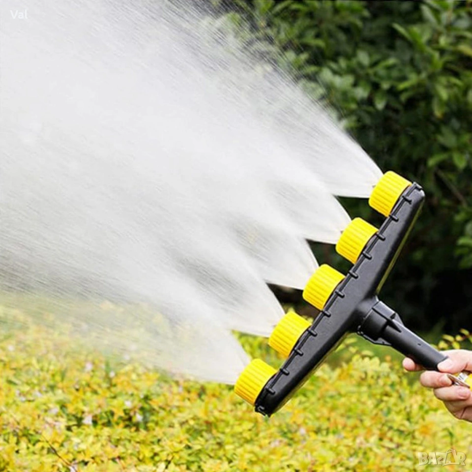 Разпръсквач за маркуч с 5 дюзи – равномерно поливане и универсално почистване, снимка 1