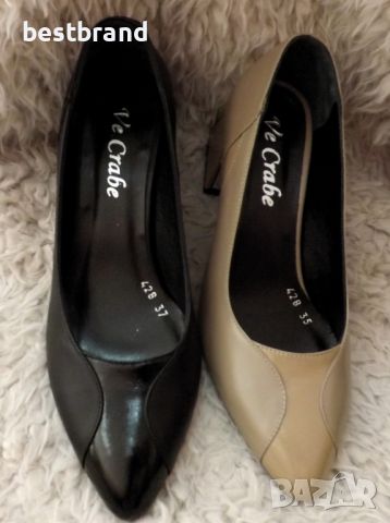 Дамски обувки от естествена кожа на ток , код 578/110, снимка 1 - Дамски елегантни обувки - 46407034
