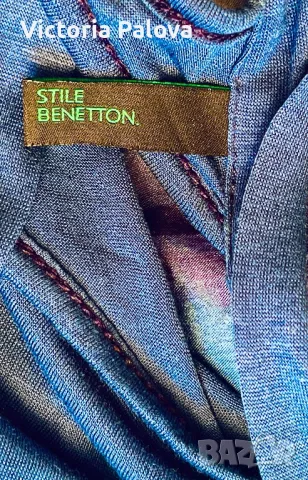 Интересен модел топ BENETTON коприна, вискоза, снимка 8 - Корсети, бюстиета, топове - 50181290