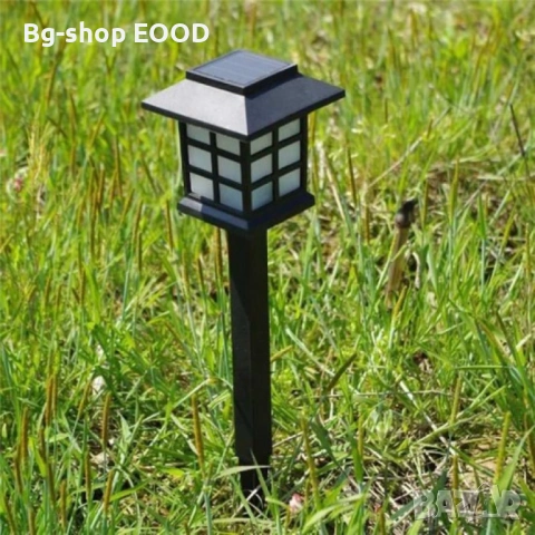 6 броя соларни лампи за градина тип къщичка LED осветление за двор пътеки и тераса, снимка 4 - Соларни лампи - 54188753