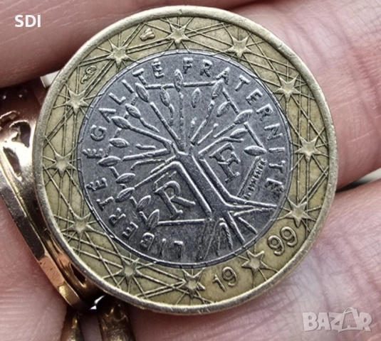 Продава Колекционерски монети Франция 1 Euro 1999, снимка 4 - Антикварни и старинни предмети - 53027425