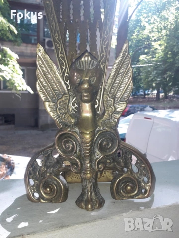 Невероятна барокова менсингова решетка за камина, снимка 8 - Антикварни и старинни предмети - 53307347