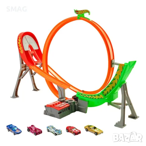 Hot Wheels Super Loop Raceway & 5 Vehicles - Mattel S_1232088, снимка 1 - Коли, камиони, мотори, писти - 47975547