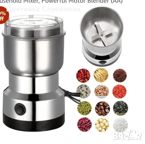 Електрическа мелничка 200W неръждаема стомана за сушени подправки ,кафе на зърна, ядки и др.