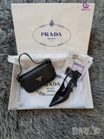 дамски обувки на ток и чанта prada milano, снимка 4 - Чанти - 46911717