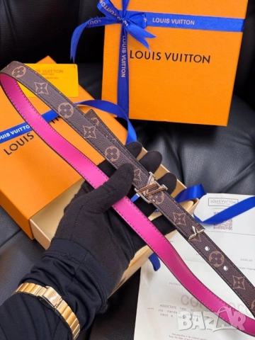 колани от естествена кожа в кутия, торбичка и сертификат valentino garavani louis vuitton , снимка 7 - Колани - 51896869